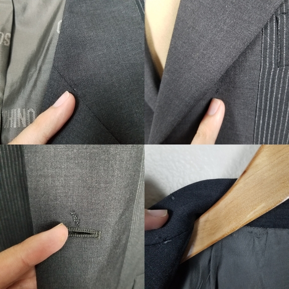 Cheap and Chic Moschino Oversized Three-Button Pinstripe Gray Blazer Size 40 - Picture 11 of 12